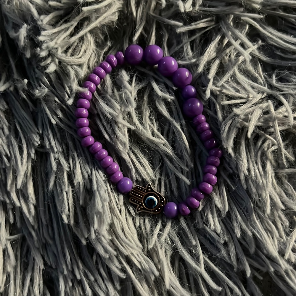 charm and beaded bracelet